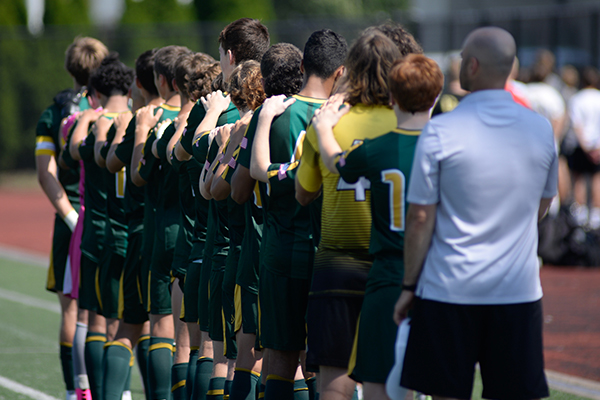 st edward junior varsity green soccer before a match