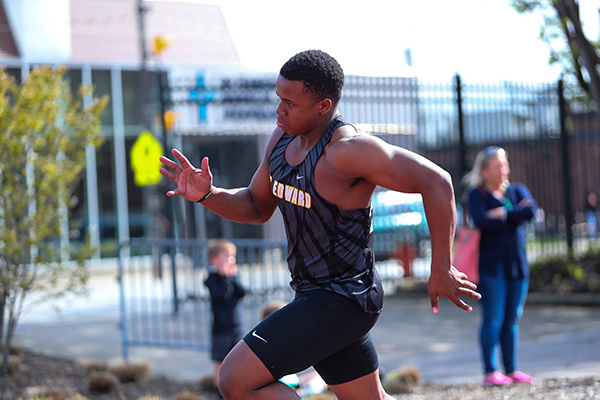 st. edward track and field student-athlete running