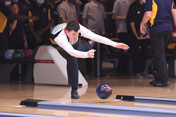 st edward varsity bowling team member bowling