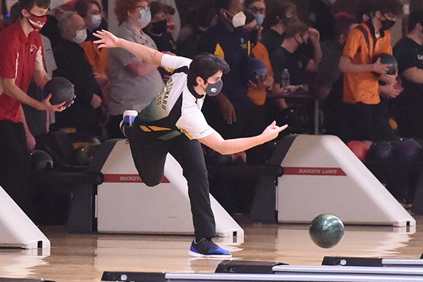 st edward varsity bowling team member bowling