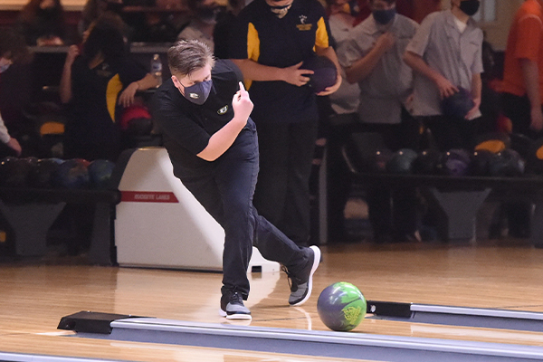 st edward varsity bowling team member bowling
