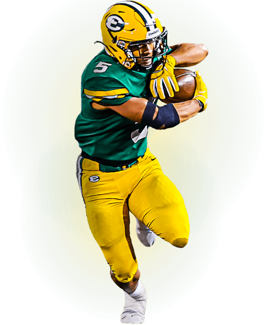 st edward high school varsity football player running