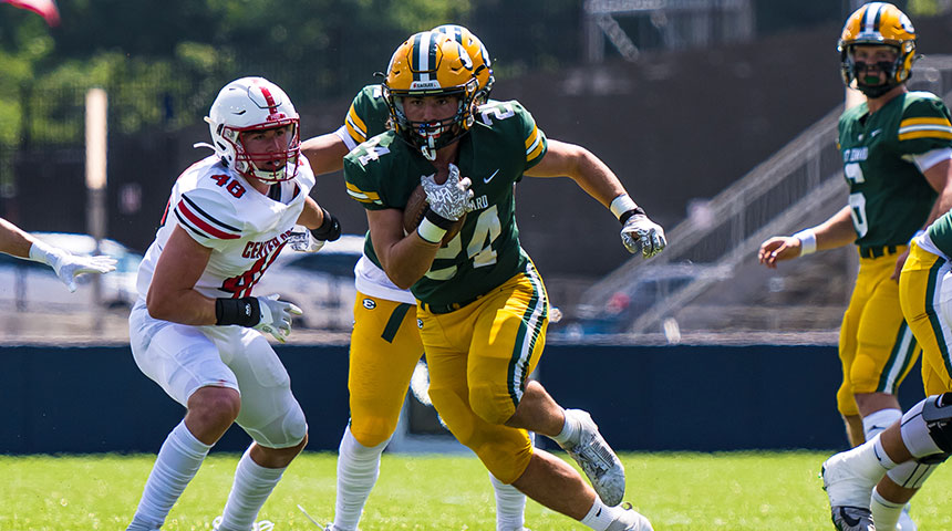 st. edward high school running back during the team's game against center grove