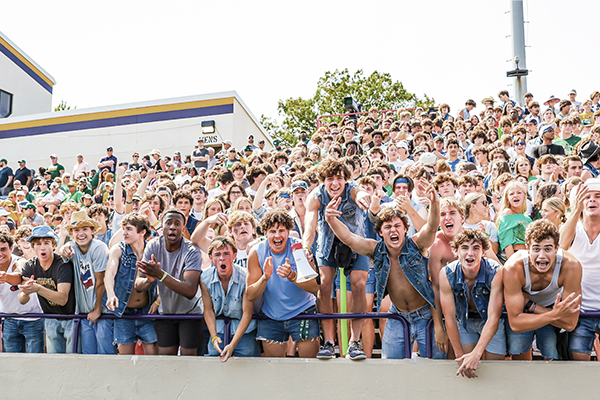 st edward high school students cheer on the varsity football team during the espn game