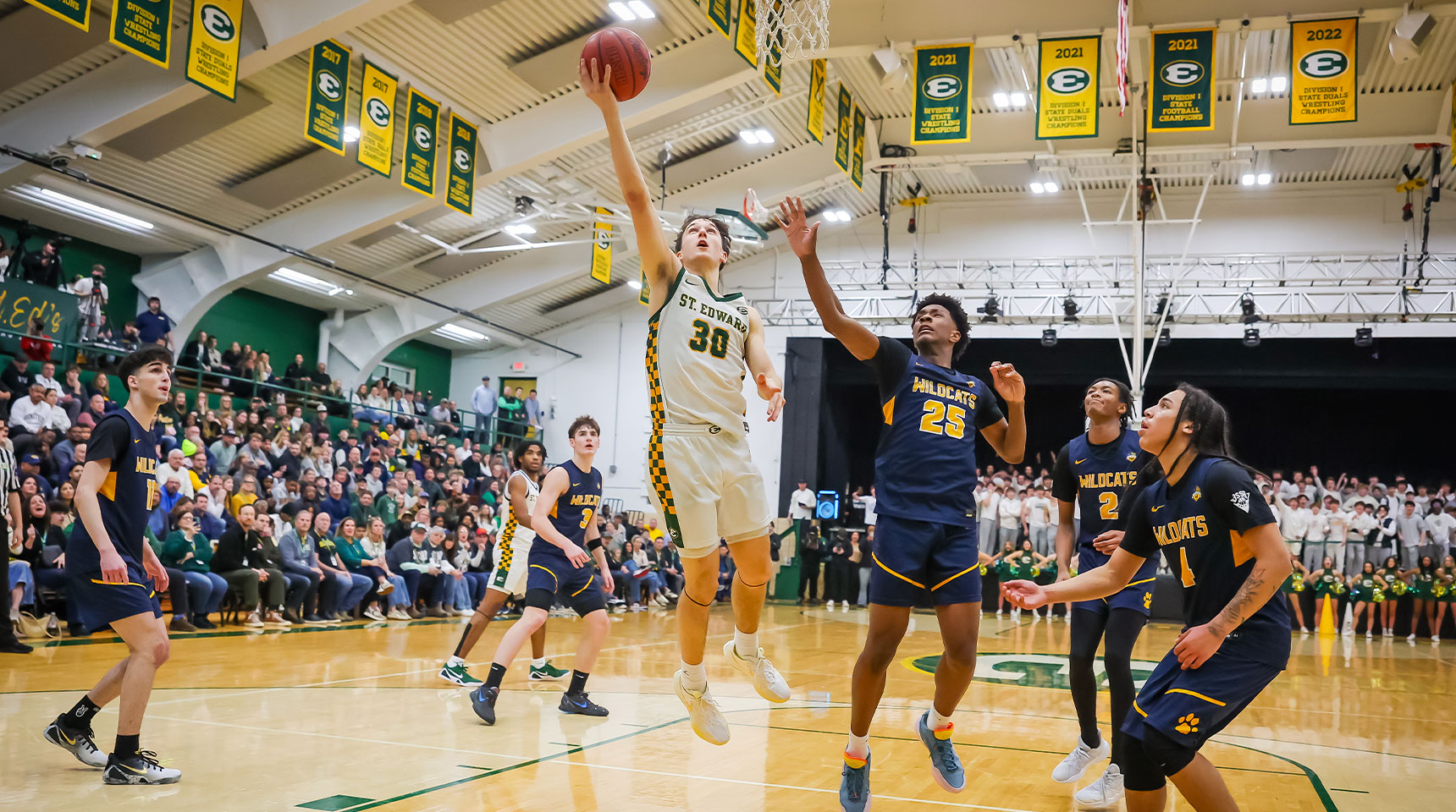 vlosich goes for a layup during the varsity basketball game against saint ignatius